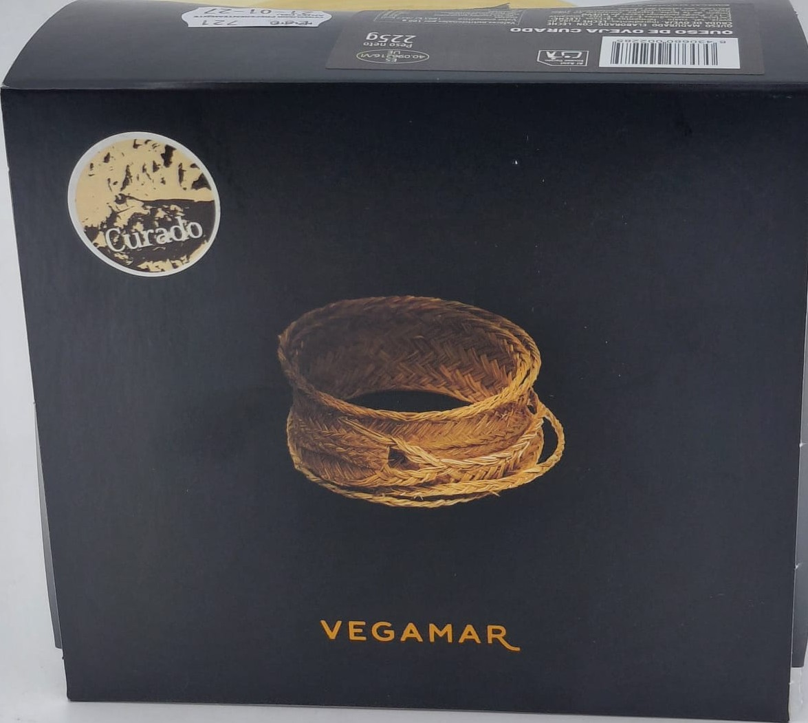 Cuña Queso Curado 100% Oveja Leche Cruda 225 g aprox. VEGAMAR Estuchado