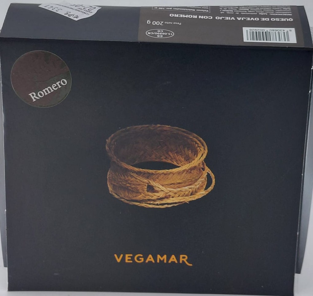 Cuña 200 g aprox. Queso 100 % Oveja con Romero VEGAMAR Estuchado