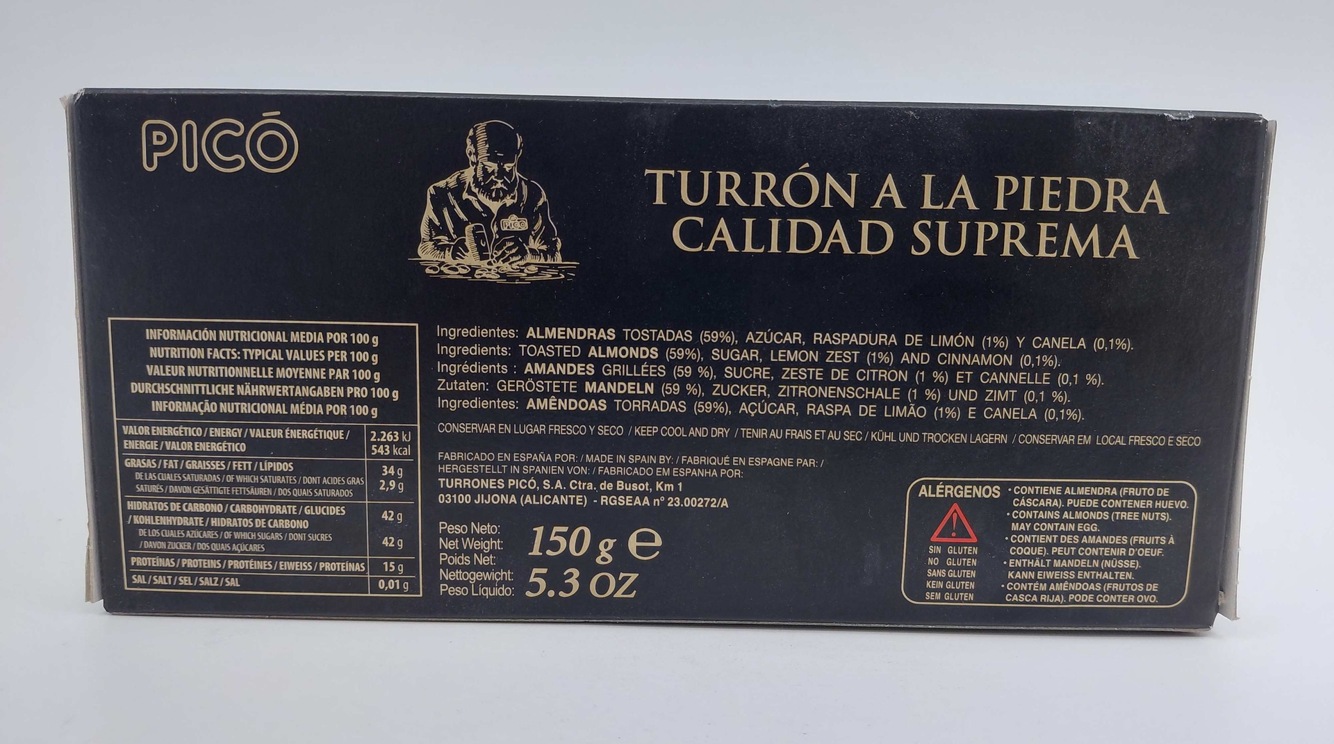 Turrón a la Piedra Alta Selección 150 g PICÓ