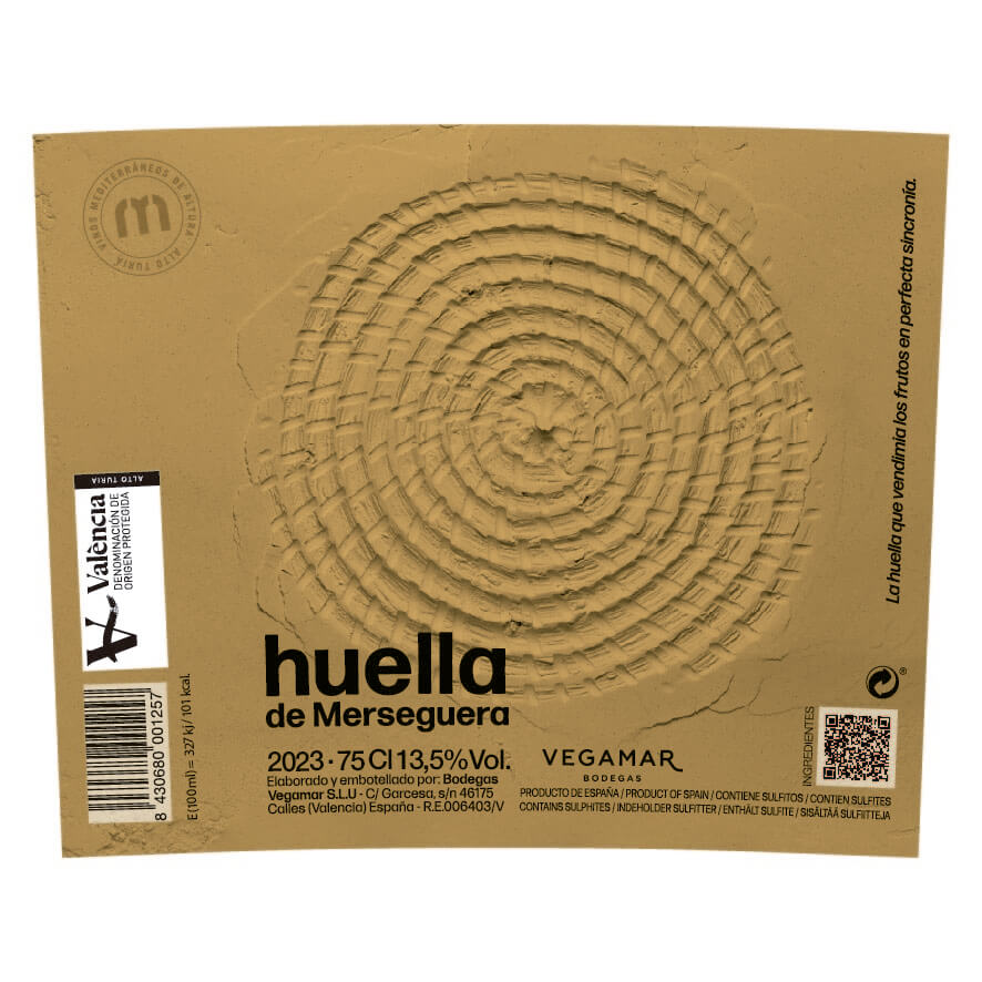 Vino Blanco HUELLA Merseguera VEGAMAR Personalizada