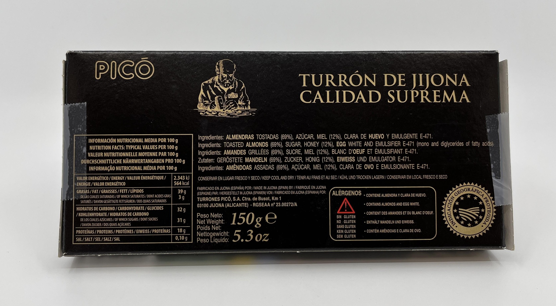 Turrón Jijona Alta Selección 69% Almendra 150 g PICÓ D.O. Jijona