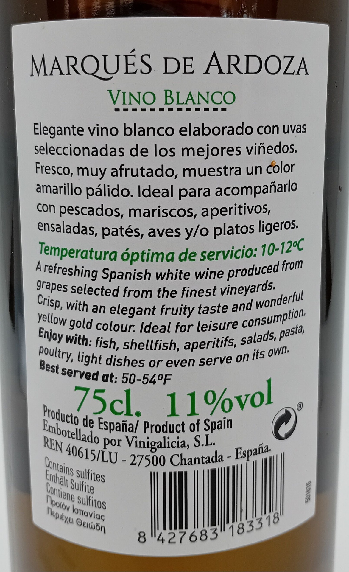 Vino Blanco MARQUÉS DE ARDOZA