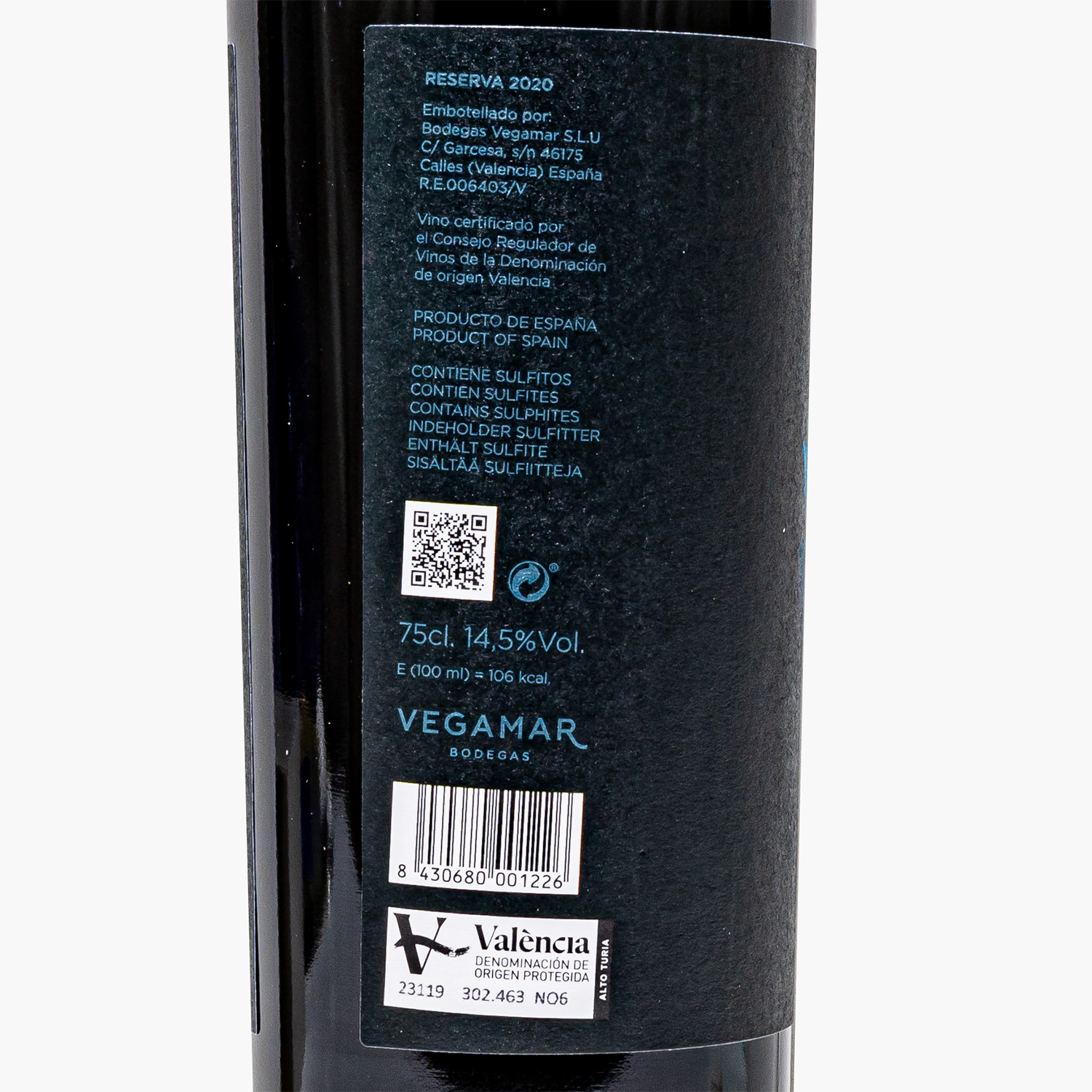 Vino Tinto Alto Turia VEGAMAR Reserva Personalizada