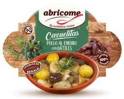 [8CPDA3] Cazuela de Pollo al Enebro con Dátiles 380 g Neto ABRICOME (Cazuelita incluida)
