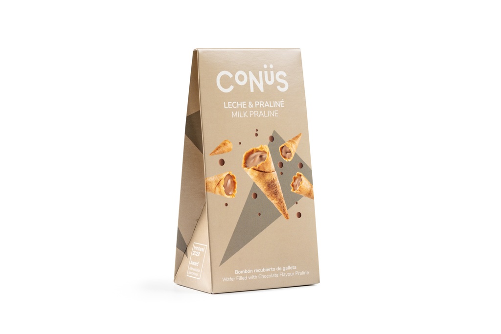 Conos Artesanos de Chocolate con Leche y Praliné 70 g CONÜS RODELLAS