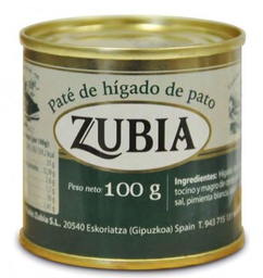 [8PHP1] Lata Paté de Hígado de Pato 100 g ZUBIA