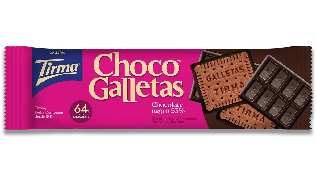 Galletas Crujientes al Cacao con Tableta de Chocolate Negro 160 g TIRMA