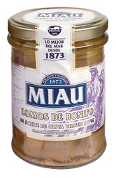 [8BAM2] Tarro Lomos de Bonito en Aceite de Oliva Virgen 212 ml 190 g Neto MIAU