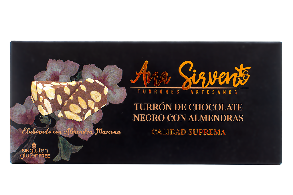 Turrón Chocolate Negro Almendras 300 g ANA SIRVENT